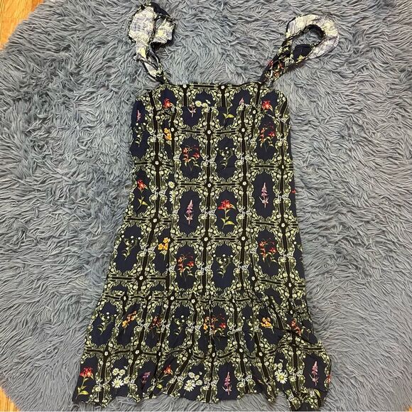 Agua Bendita Target Dainty Floral Flutter Sleeve Mini Dress Size M - Picture 1 of 6